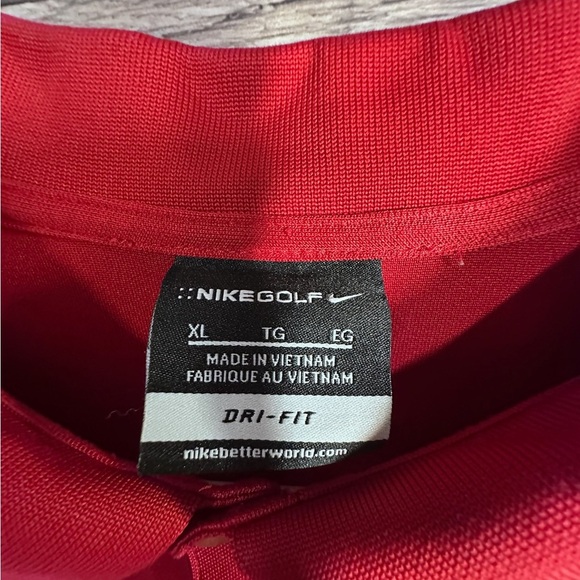 Nike Drifit Golf Men's Vibrant Red Polo Shirt - Picture 5 of 6